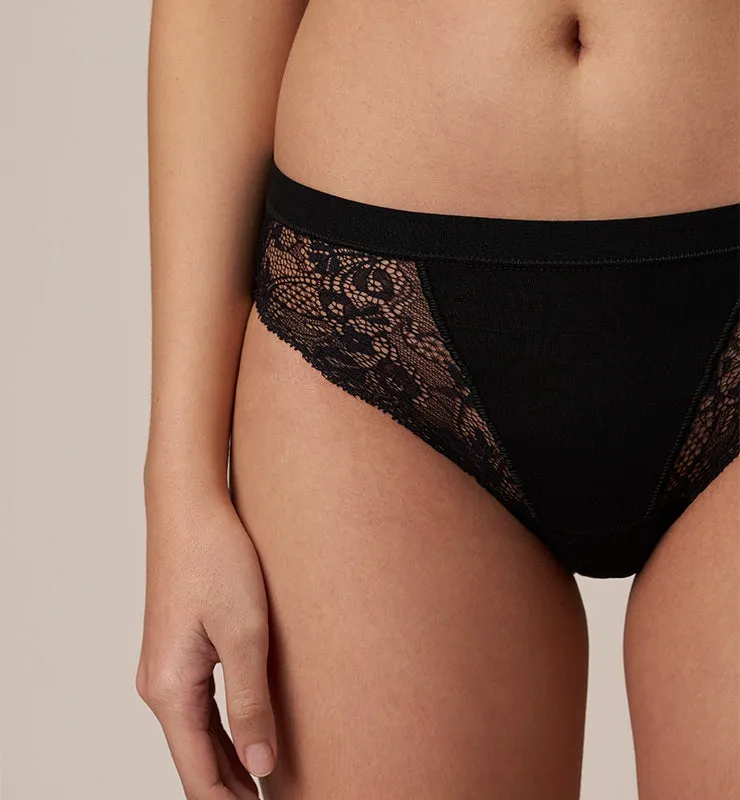 Casagin Slip tessuto naturale slip bordeaux pizzo eco