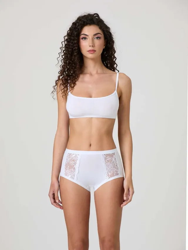 Jadea Basic 534 culotte cotone modal pizzo davanti