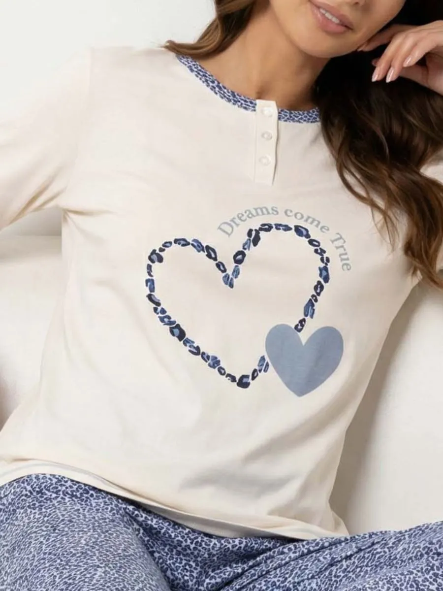 Si'èLei Trixy TR16 pigiama cotone azzurro stampa Dreams