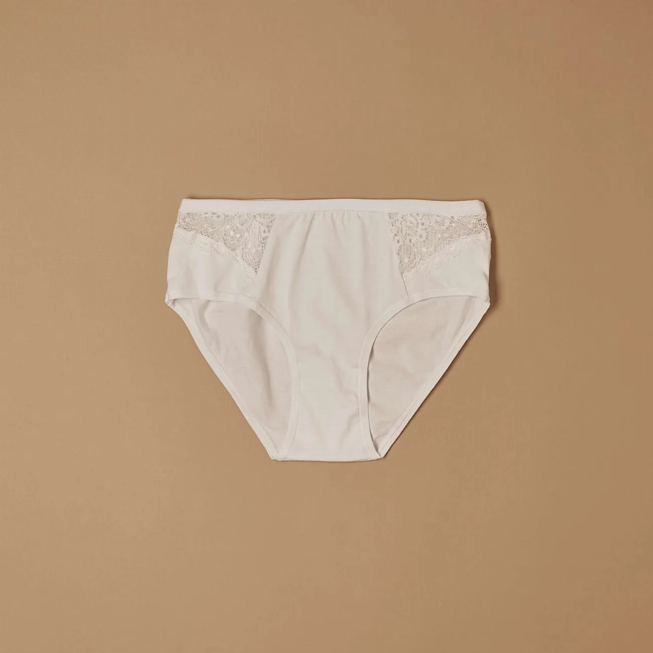 Jadea 061 Slip Cotone Elasticizzato Pizzo Laterale Bianco