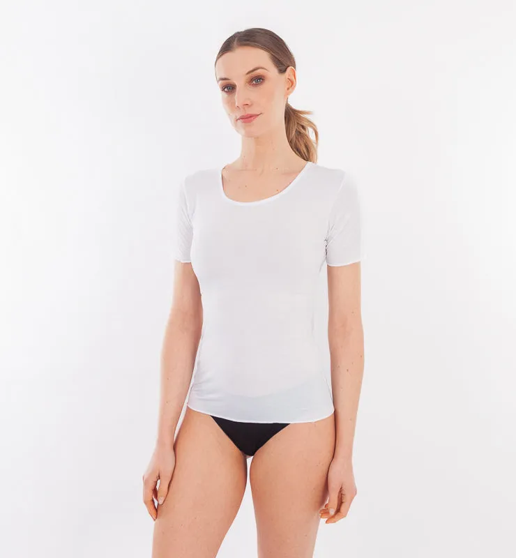 Casagin T-shirt in Fibra di Bamboo donna bianco traspirante