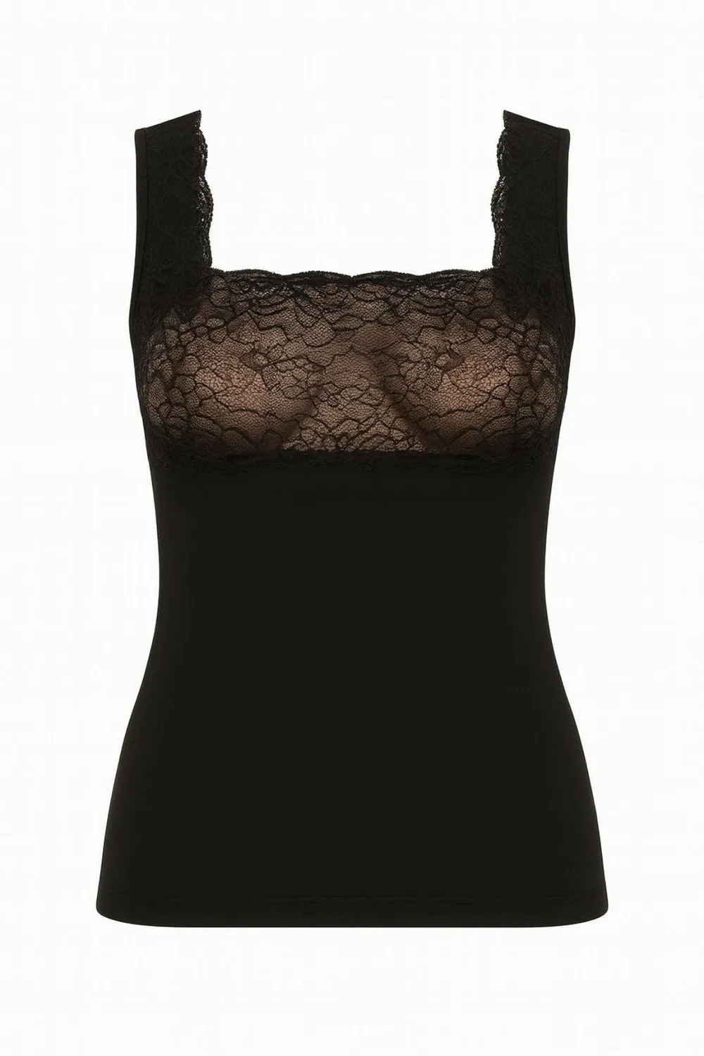 Rossoporpora Canotta Pizzo Spalla Larga canotta donna nero
