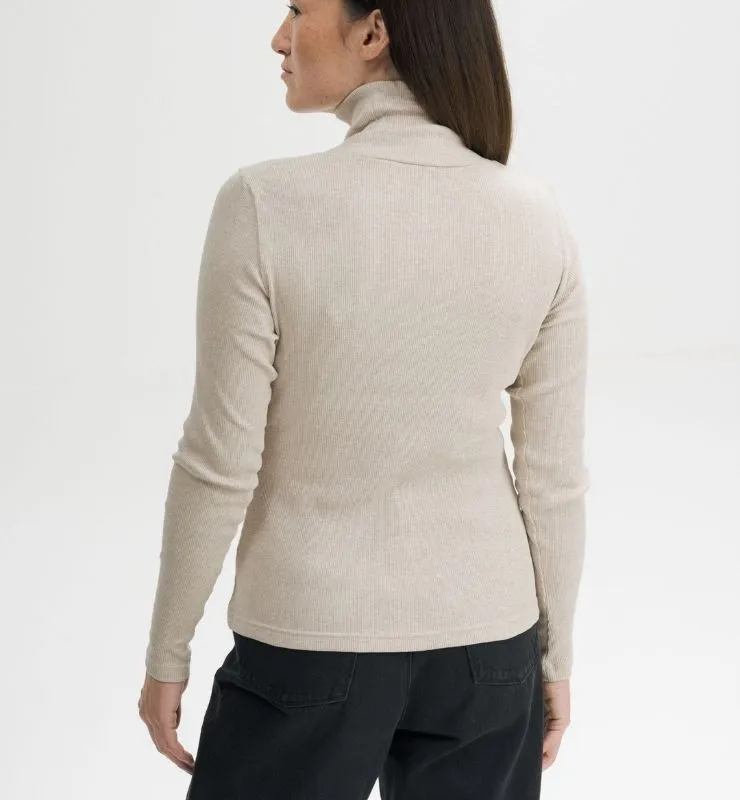 Casagin Maglia a Collo Alto maglia donna cotone biologico nero