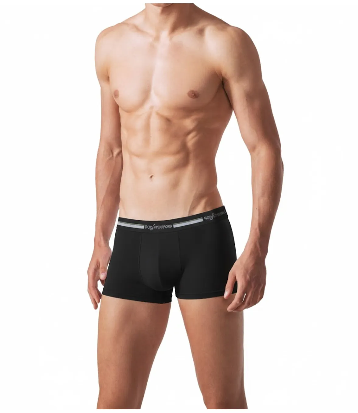 Rossoporpora boxer uomo cotone elastico logato nero