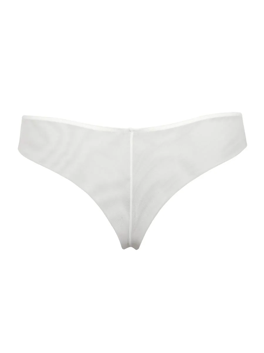 Si'èLei Glam 1947 brasiliana bianco latte in tulle ricamato