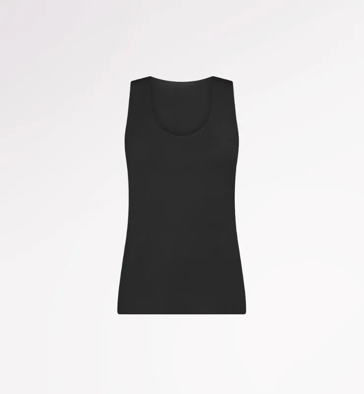 Casagin TENCEL Canotta spalla larga Nero senza cuciture