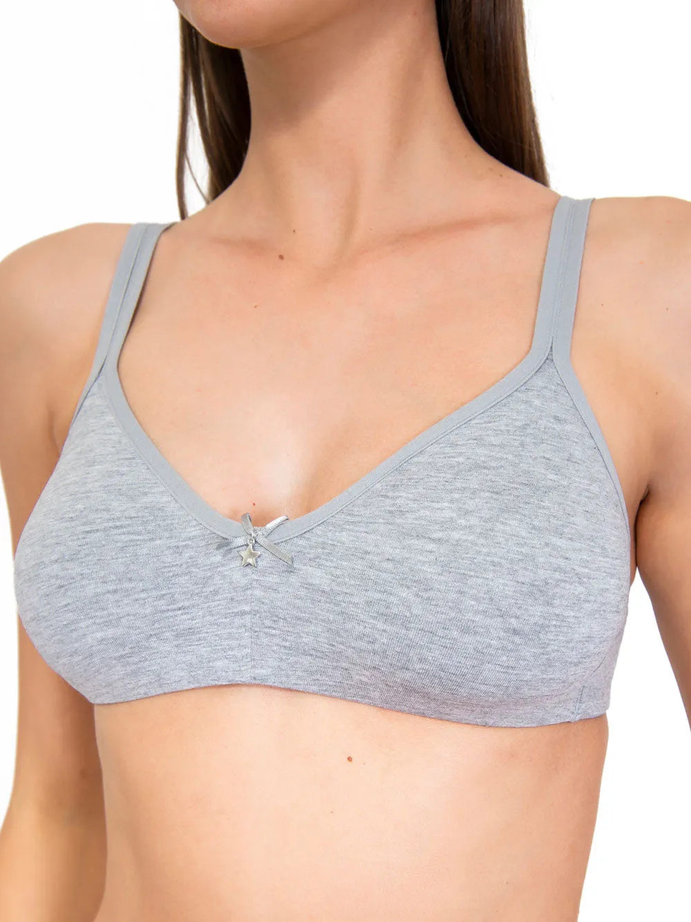 Si'èLei Natural Cotton 1450 reggiseno grigio cotone bio
