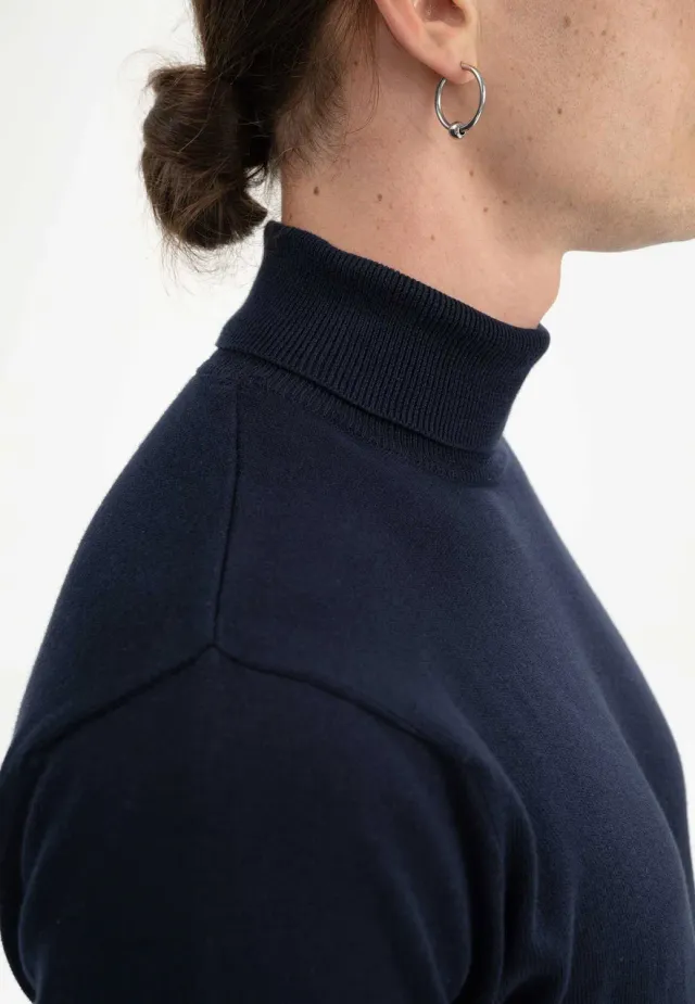 Casagin Dolcevita Uomo Collo Alto Cotone Organico Navy