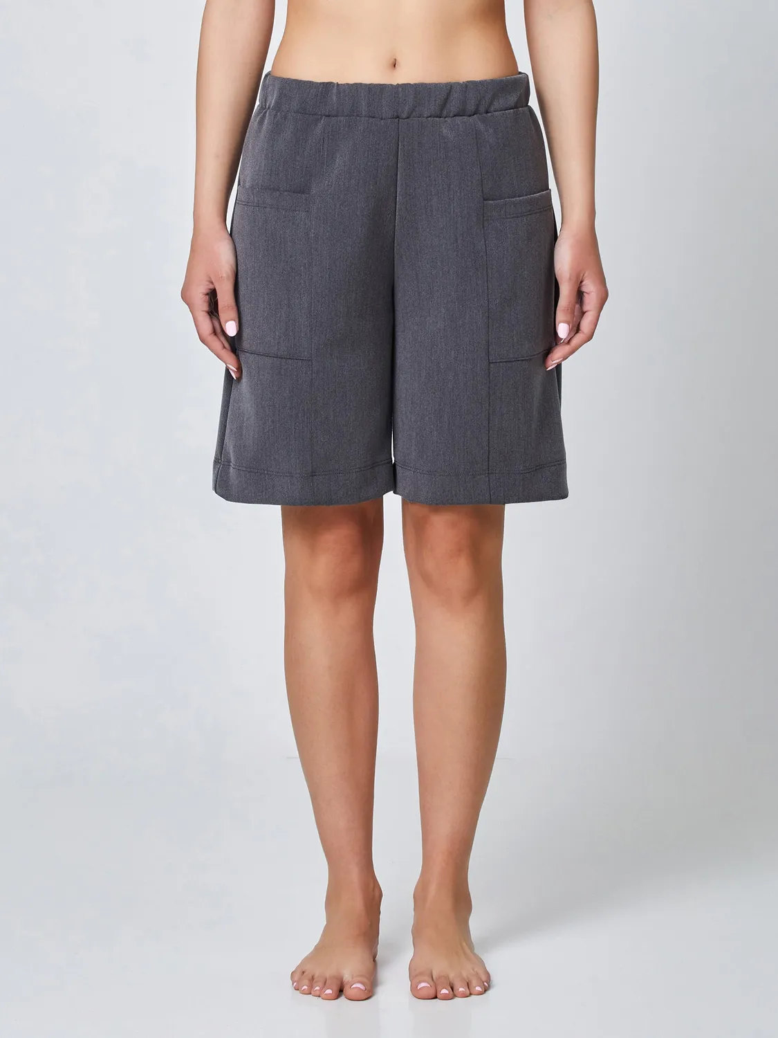Jadea 4016 Bermuda Donna Antracite Effetto Lana