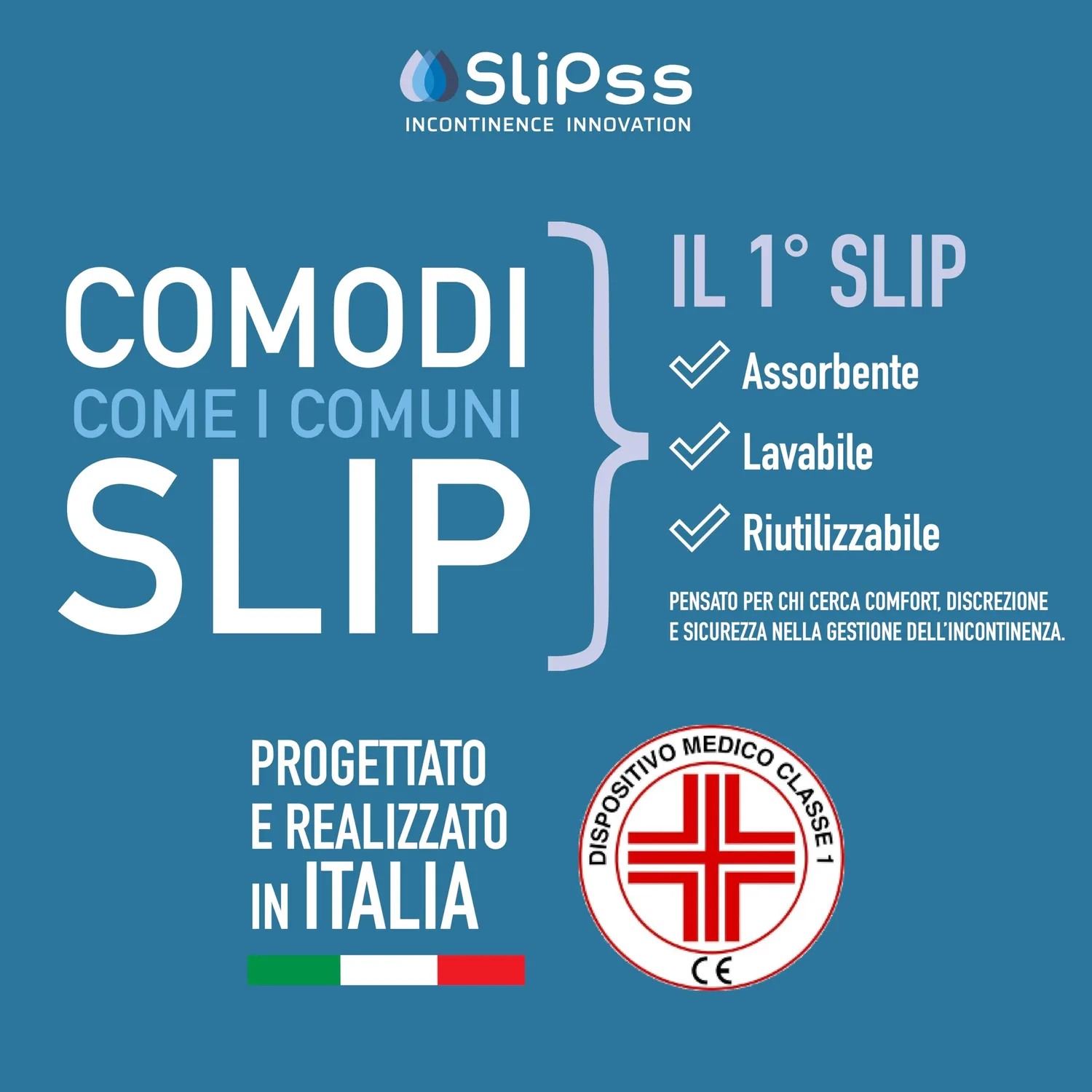 SliPss Donna mutanda assorbente vita alta nero S 300 ml