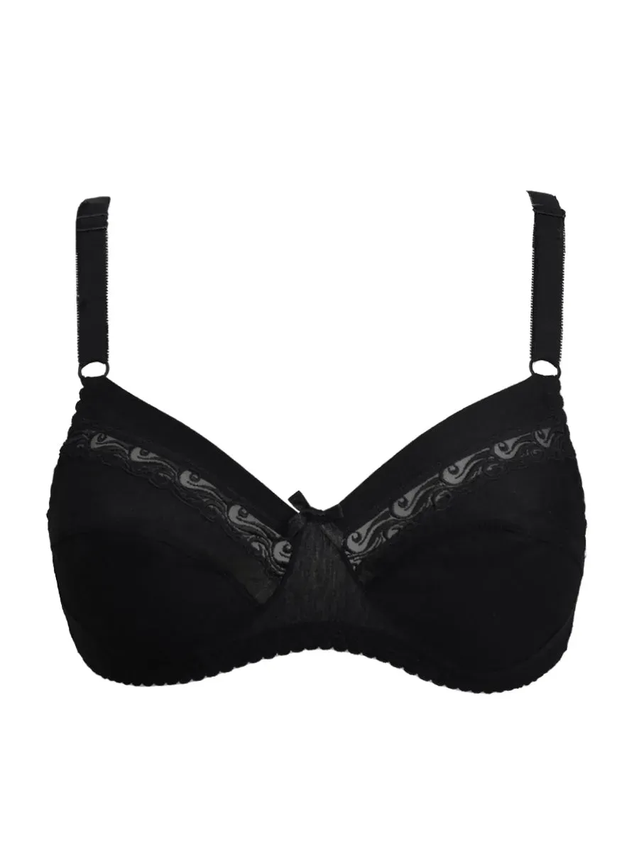 Si'èLei Falck 90 reggiseno nero in cotone