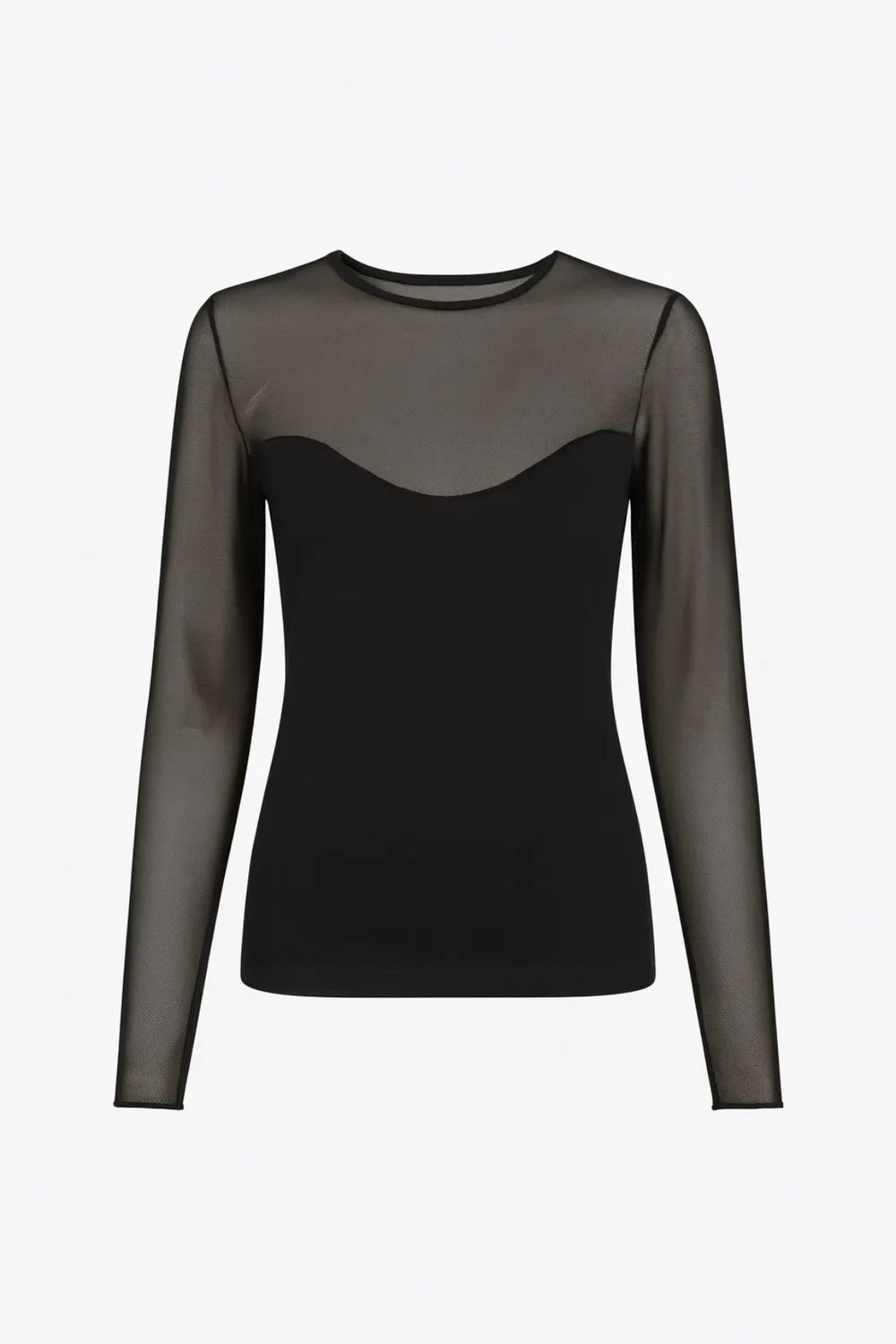 Rossoporpora Maglia Manica Lunga Bielastico Tulle Nero