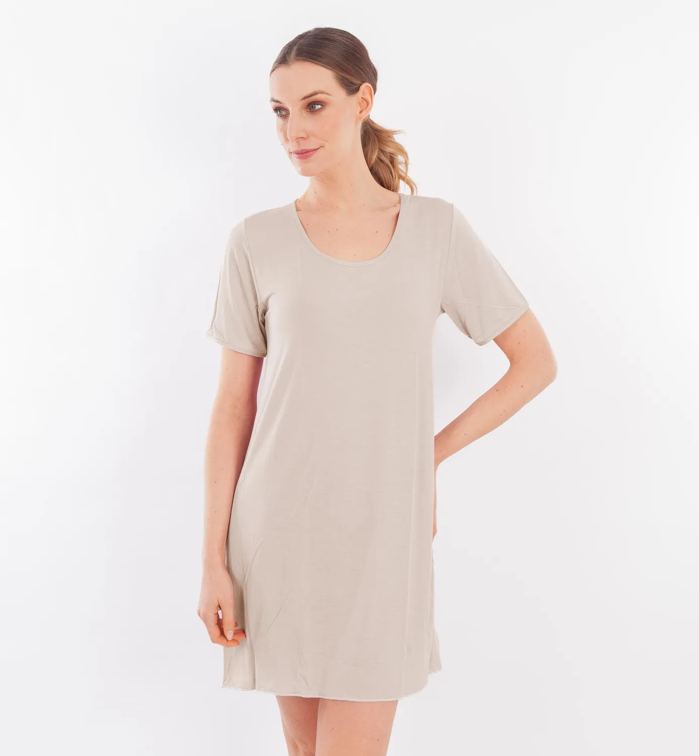 Casagin Camicia da Notte Donna Bamboo Bianco Manica Corta Lunga
