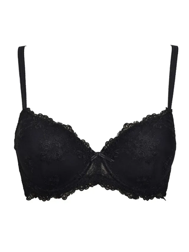 Si'èLei Glam 1942 reggiseno imbottito nero tulle ricamato