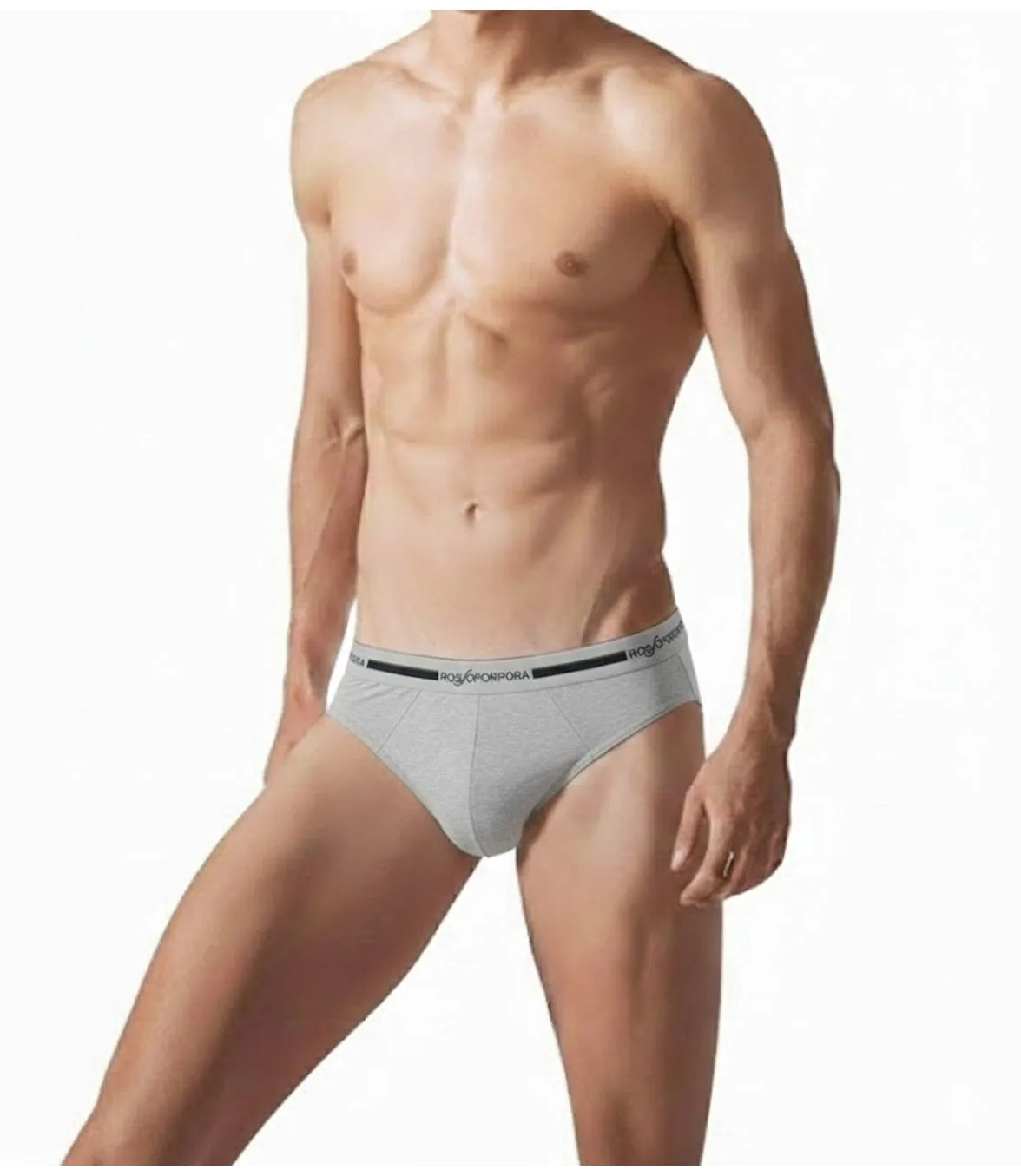 Rossoporpora Slip Elastico Logato slip uomo nero cotone