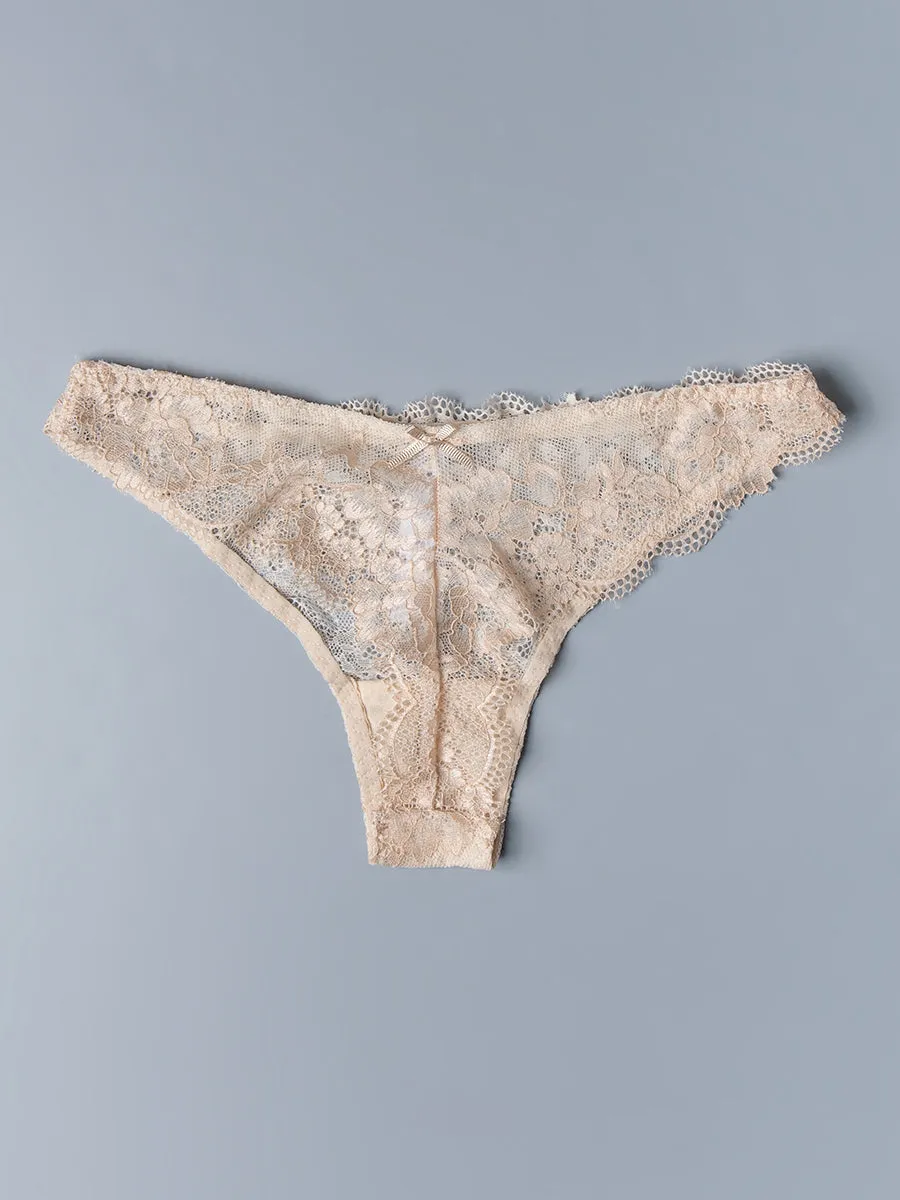 Si'èLei 2457 Brasiliana Slip in Pizzo Cipria