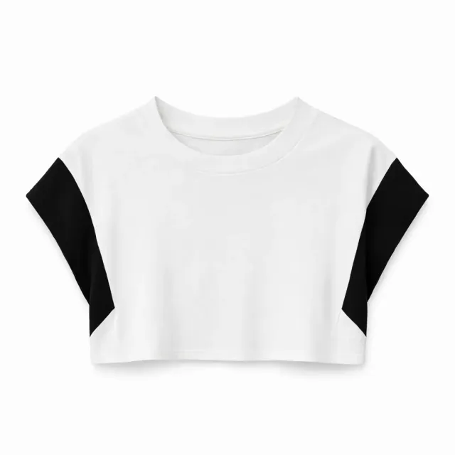 Rossoporpora Maglia Cotone Profili Contrasto mezza manica panna