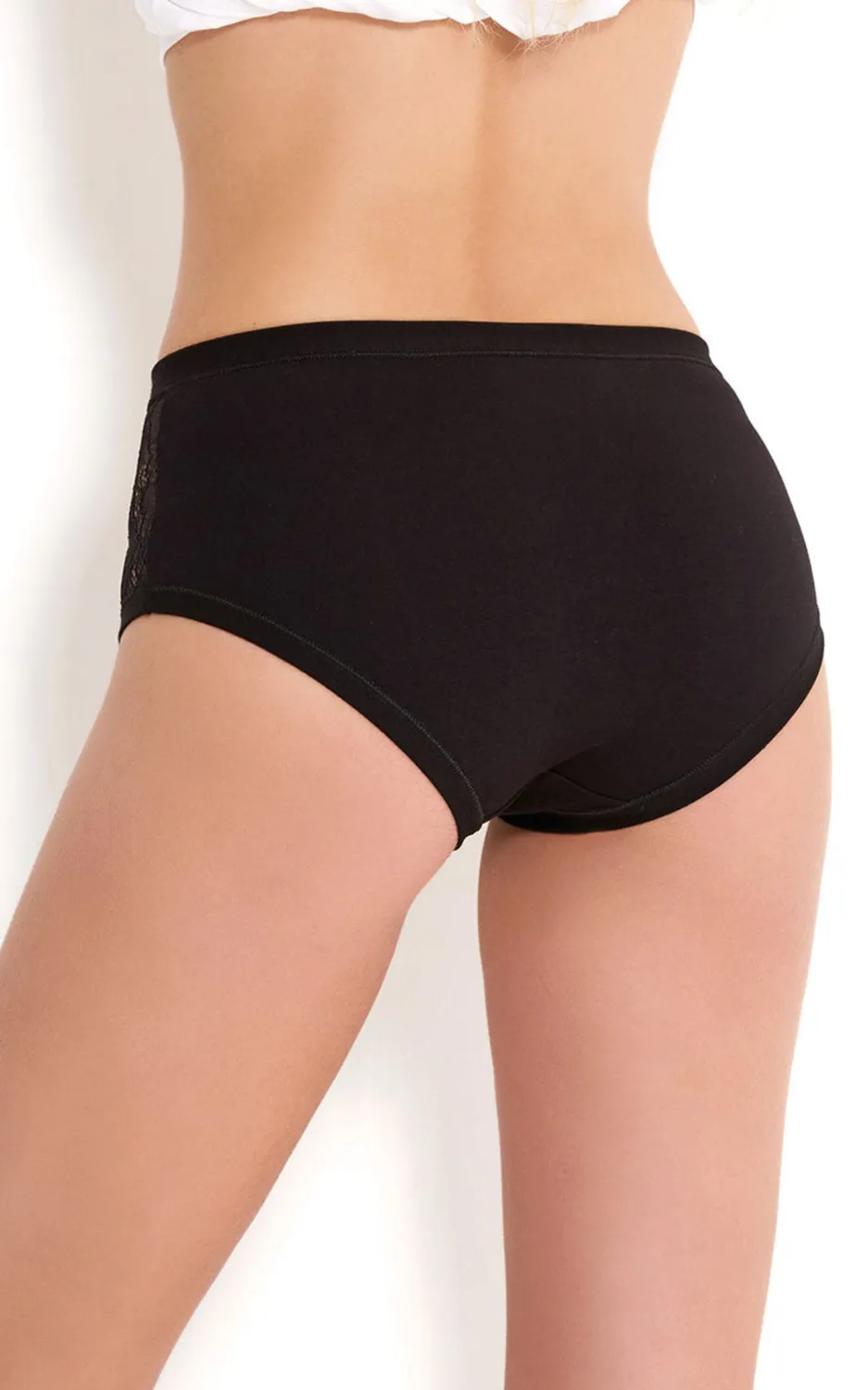 Rossoporpora Slip Vita Alta donna modal e pizzo nero