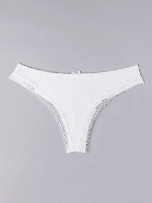 SièLei Darling 1887 slip brasiliana bianco latte jacquard