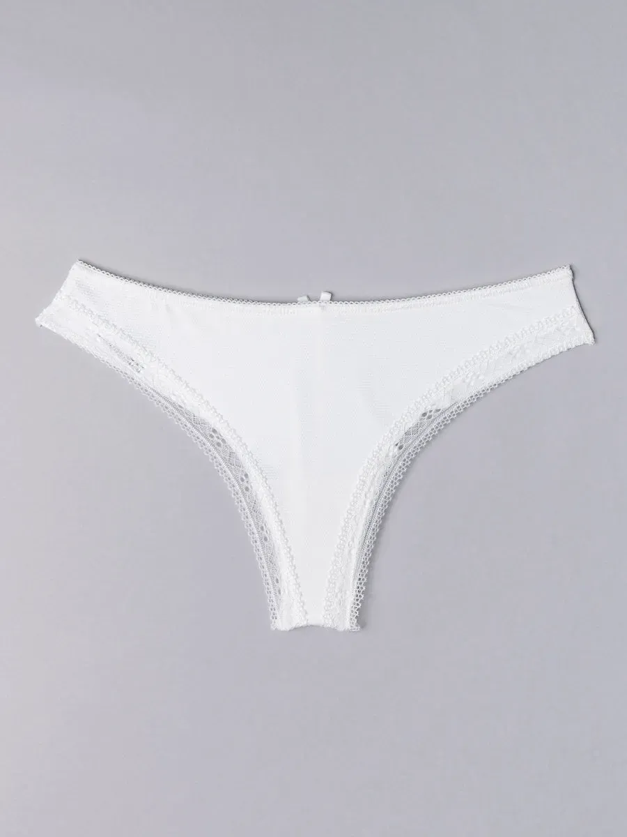 SièLei Darling 1887 slip brasiliana bianco latte jacquard