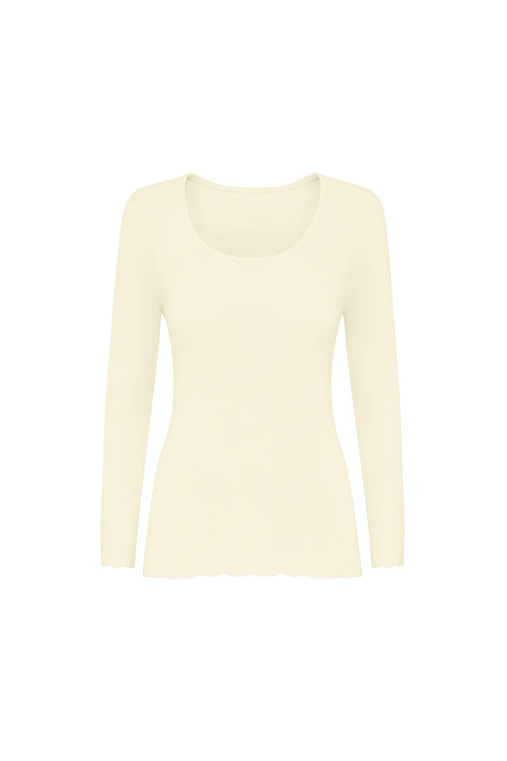 Rossoporpora Cashmere maglia scollo lollo beige manica lunga