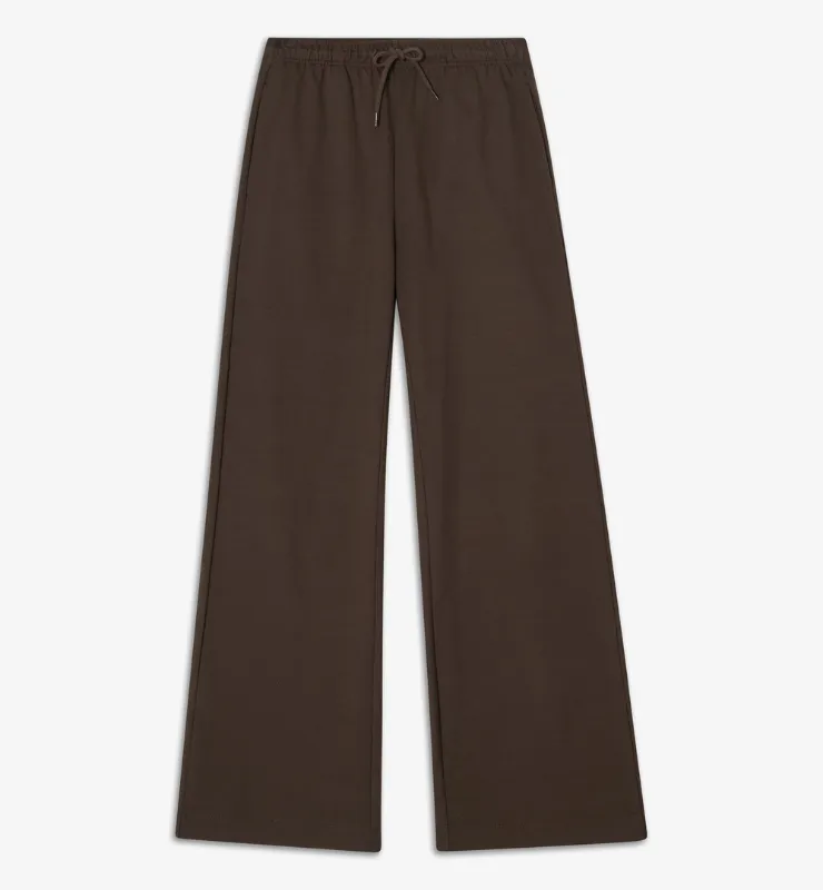 Casagin Pantaloni Palazzo Felpa Cotone Bio Nero