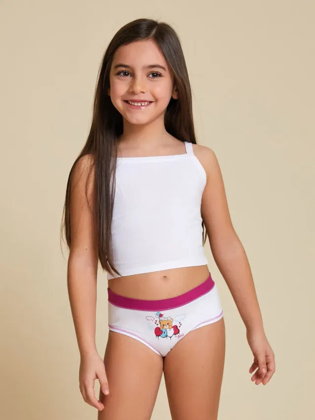 Jadea 844 slip bambina orsetto cotone fucsia