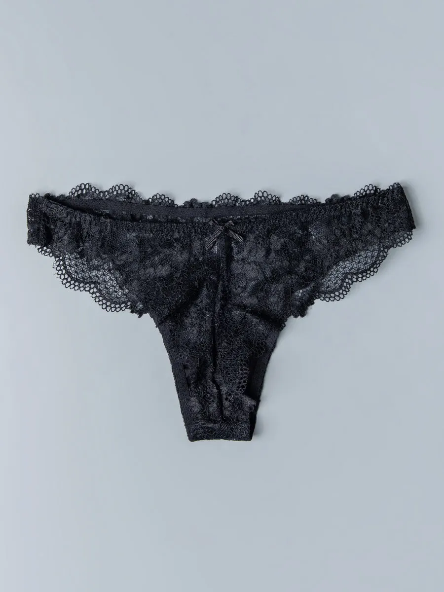 Si'èLei 2457 Brasiliana Slip in Pizzo Nero