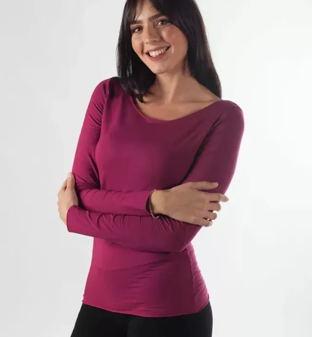 Casagin maglia manica lunga taglio laser rubino