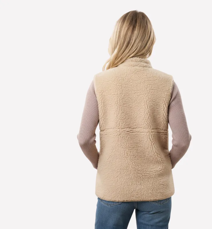 Casagin Gilet pile lana unisex zip beige ultraleggero