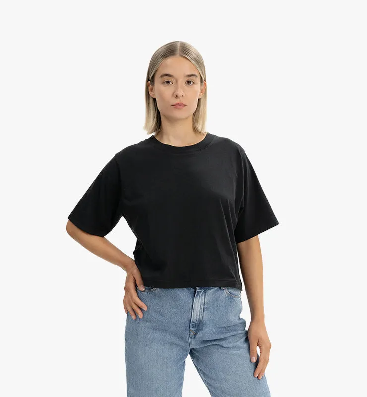Casagin T-Shirt Crop Donna in Cotone Biologico Azzurro Chiaro