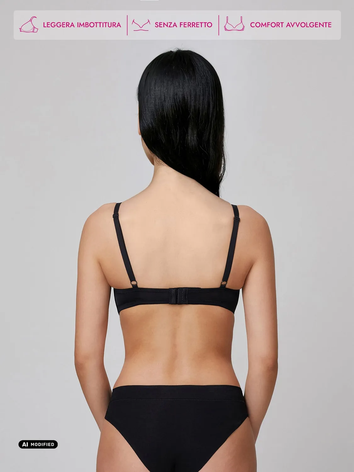 Jadea Abbraccio reggiseno triangolo nero senza ferretto
