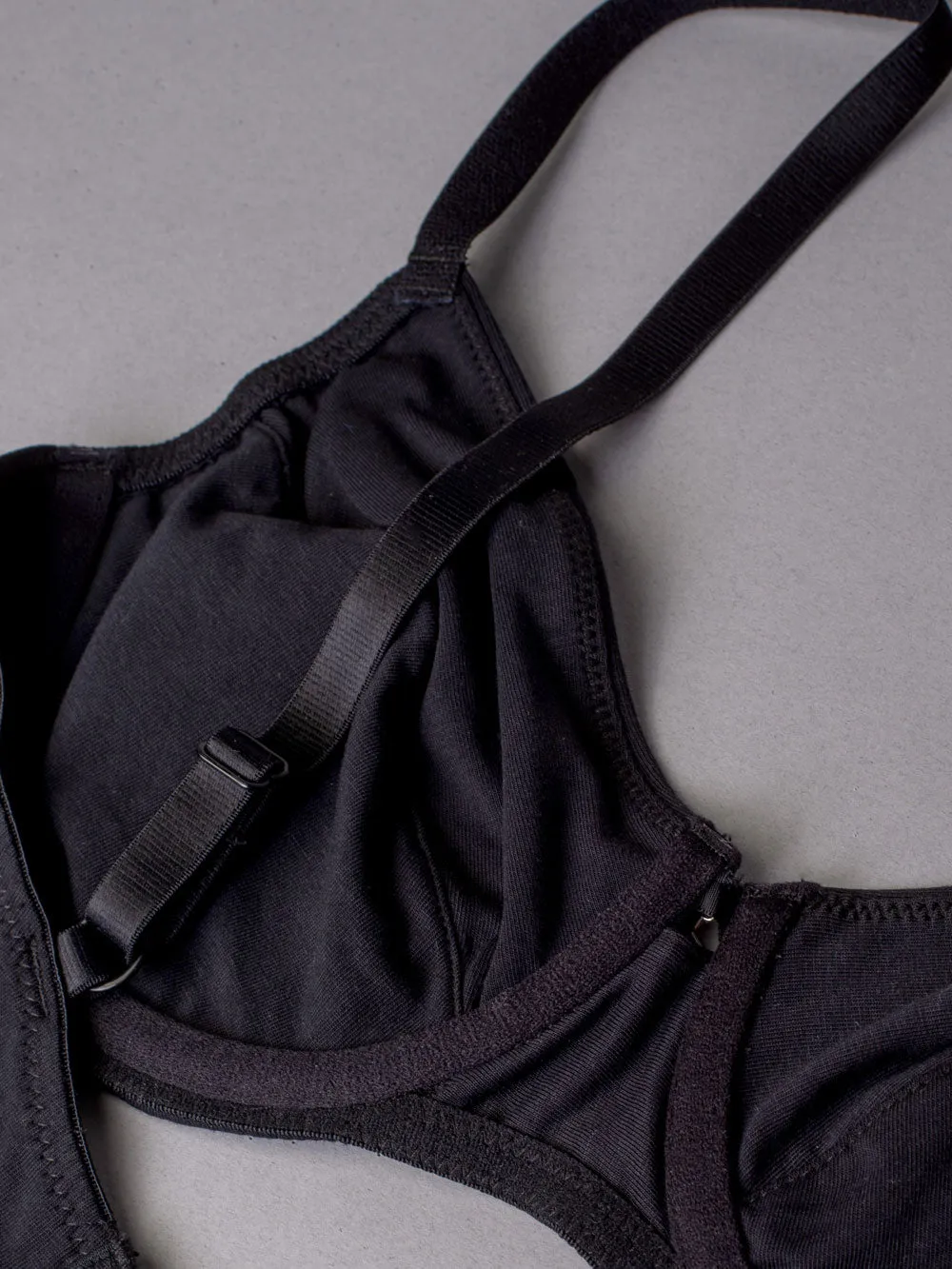 Si'èLei Natural Cotton 1442 reggiseno francese nero cotone bio