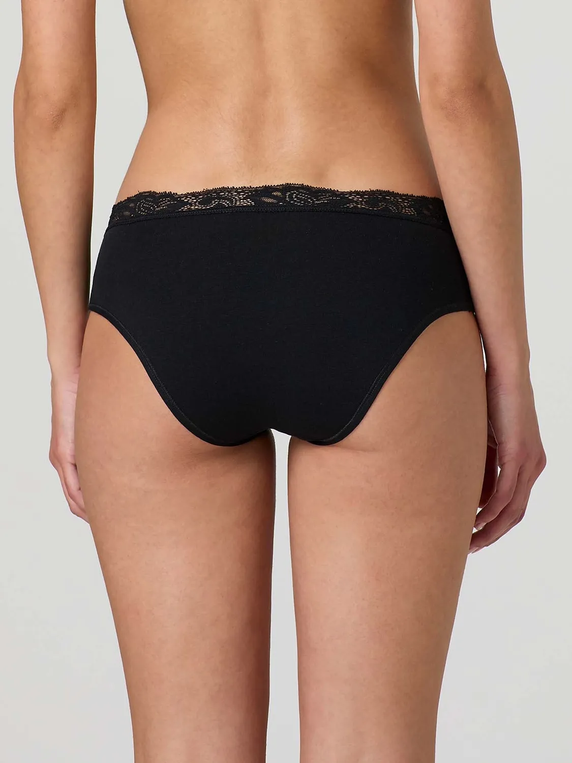 Jadea Basic 060 Slip Cotone Nero Fascia Pizzo