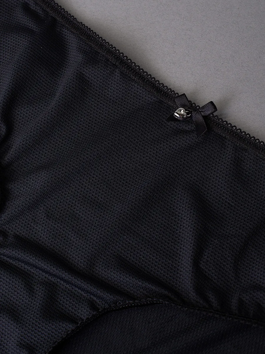 Si'èLei Darling 1879 Slip Alto Jacquard Nero Nido d'Ape