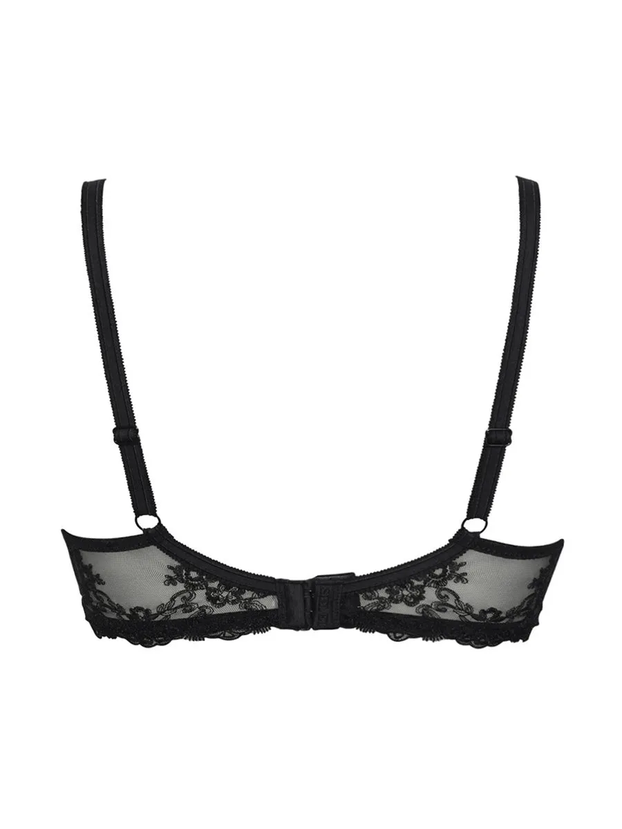 Si'èLei Glam 1942 reggiseno imbottito nero tulle ricamato