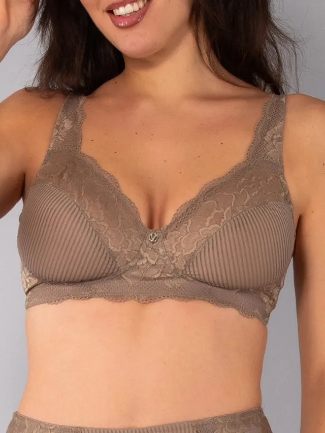 SièLei Armony AR10 reggiseno senza ferretto tabacco pizzo