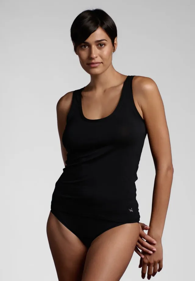 Lepel Avantgarde Essential canotta spallina larga nera modal
