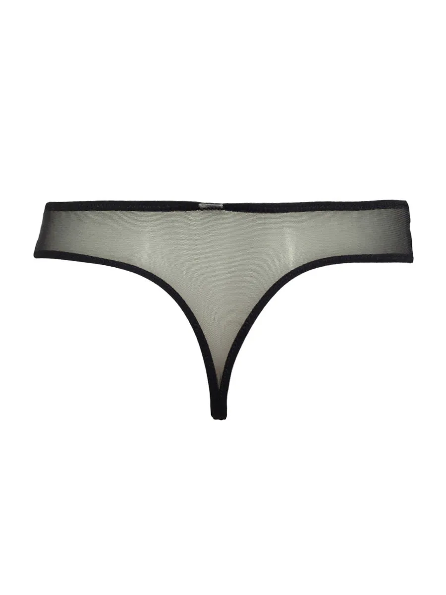 Si'èLei Glam 1943 Perizoma Tulle Ricamato Nero Invisibile
