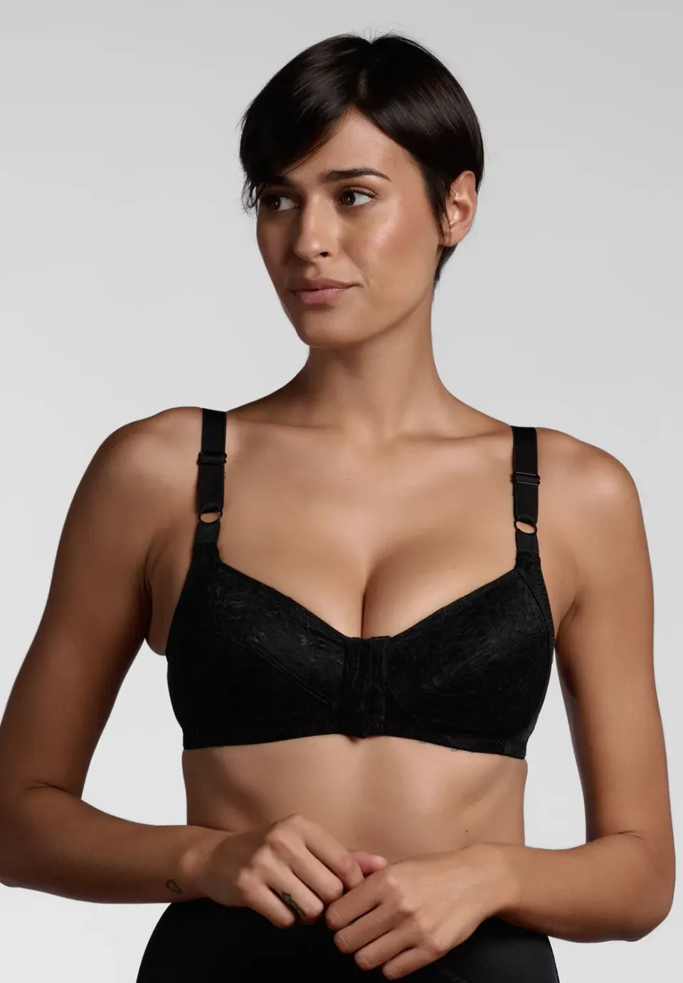 Lepel Classic Adele reggiseno senza ferretto apertura nero pizzo
