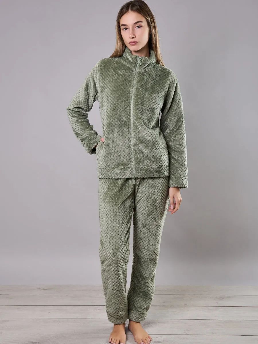 SièLei RS44 tuta donna salvia coral zip collo alto