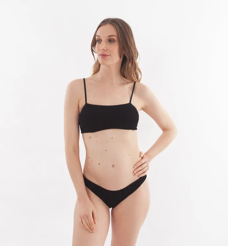 Casagin slip bikini brasiliana eco crinkle nero