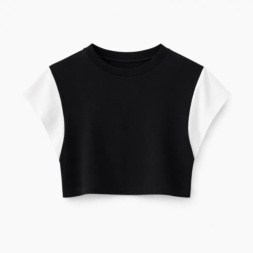 Rossoporpora Maglia Cotone Profili Contrasto mezza manica panna