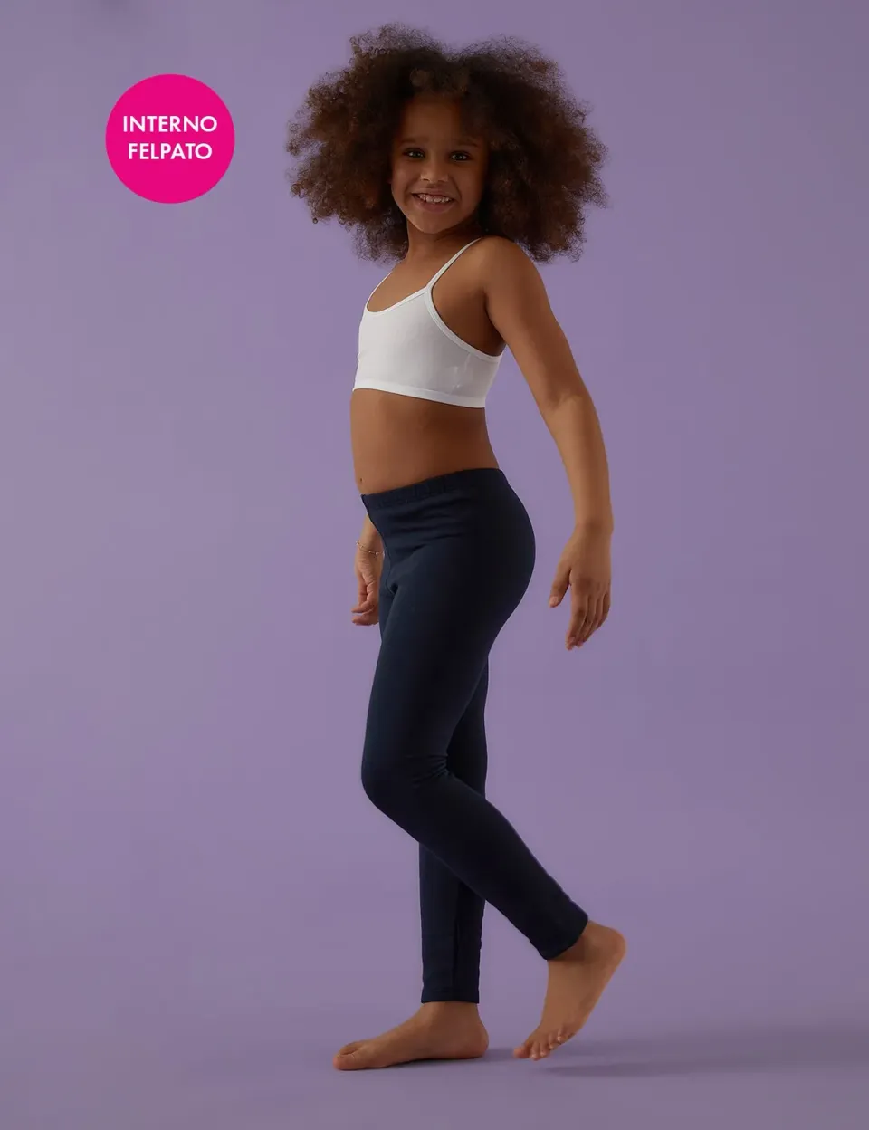 Jadea 342 Leggings Bambina Felpati Cotone Nero