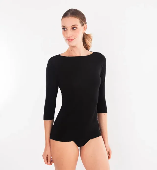 Casagin maglia scollo barchetta manica 3/4 conchiglia S-M