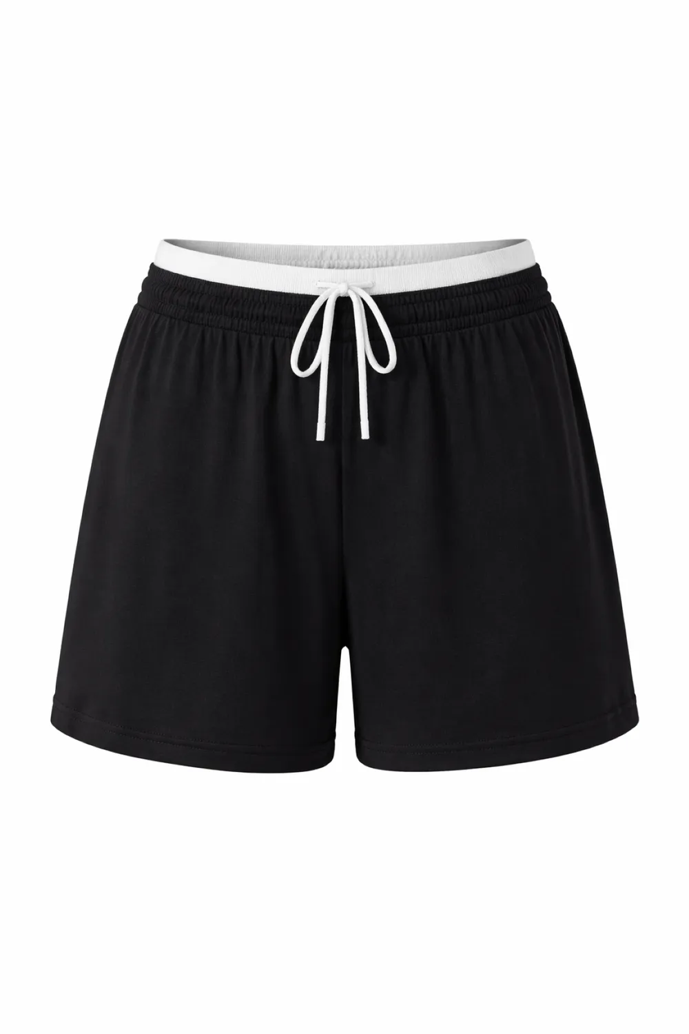 Rossoporpora Pantaloncino Donna Viscosa Nero corto doppio cinto