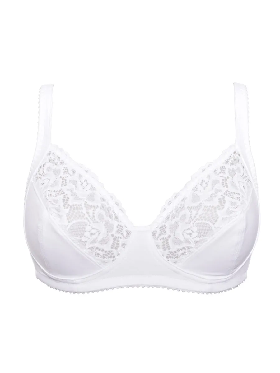 Si'èLei 940 reggiseno pizzo senza ferretto bianco cotone