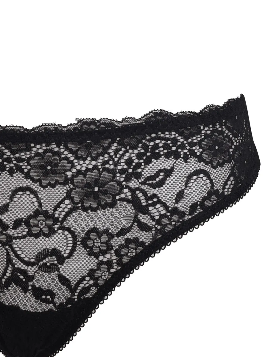 Si'èLei Allure 2677 slip brasiliana nero in pizzo