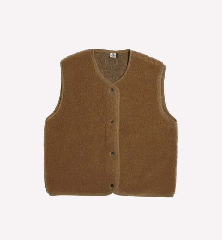Casagin Pile Naturale gilet azzurro lana merino teddy