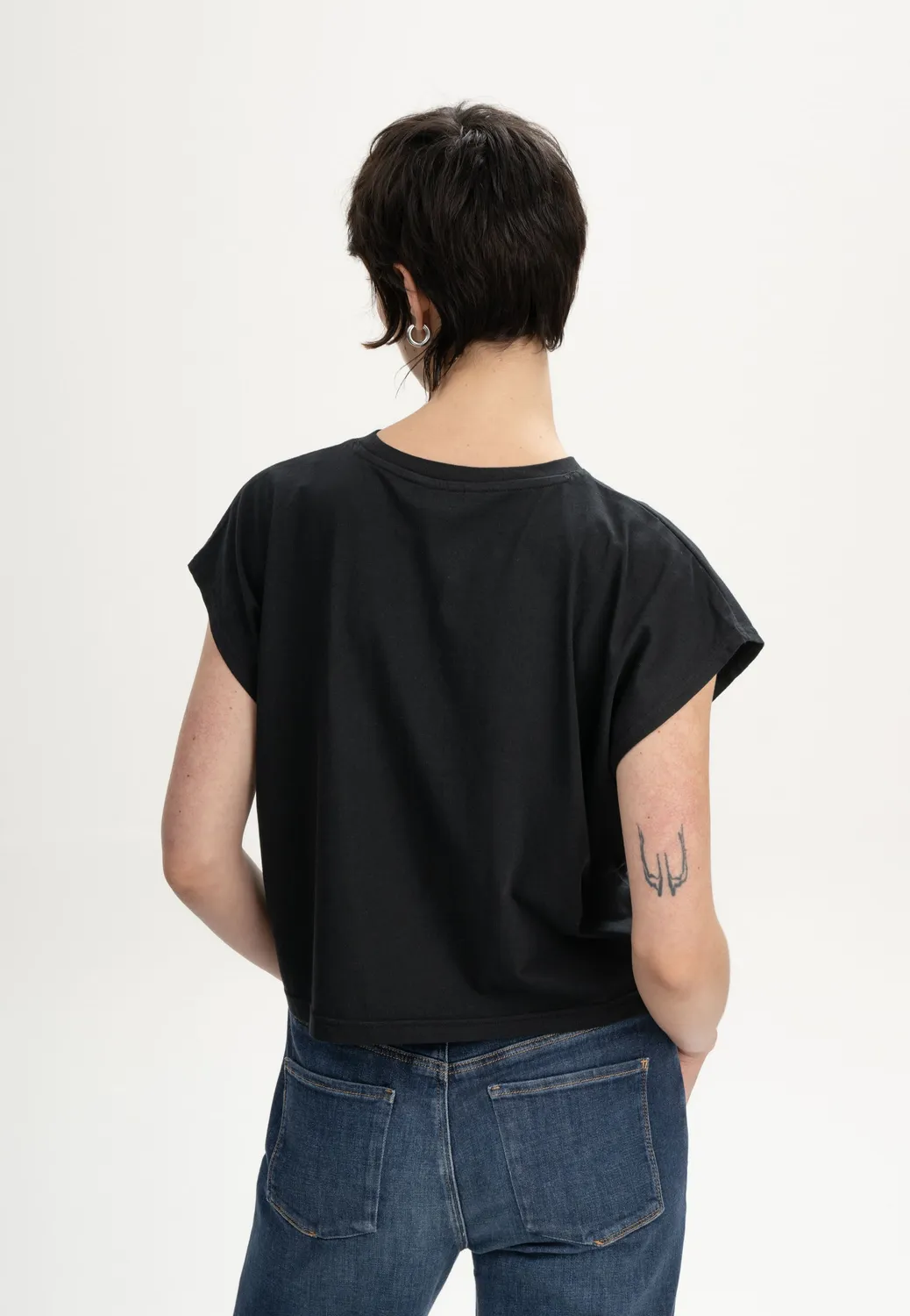 Casagin Cotone Biologico Over Crop t-shirt Bianco jersey